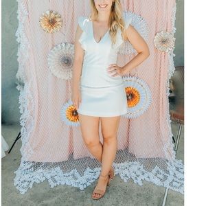 White formal dress/Bridal Shower/Rehearsal Dinner